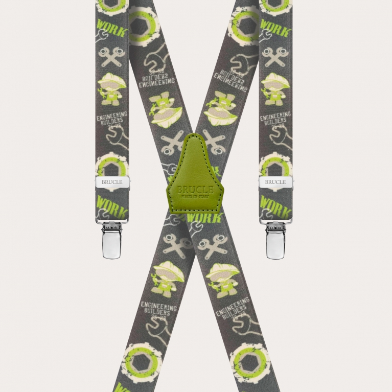 Braces suspenders kids green