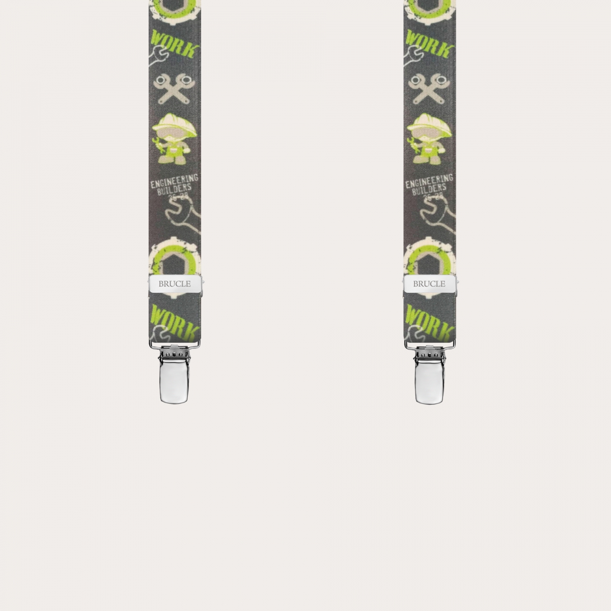 Tirantes en forma de X para niños, patrón verde