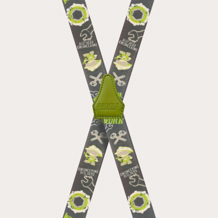 Braces suspenders kids green