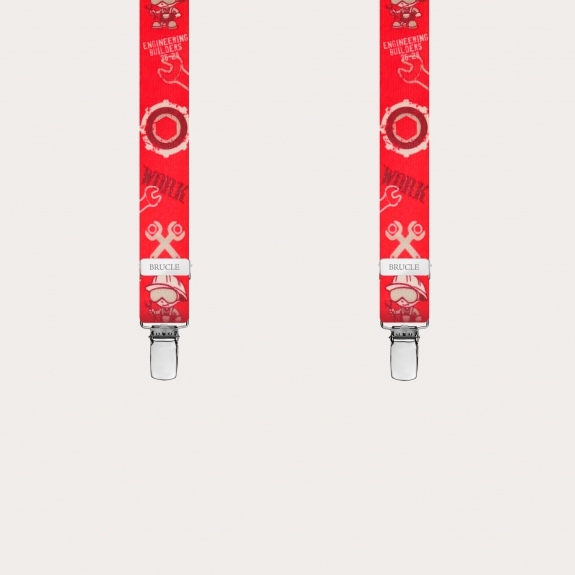 Braces suspenders kids red