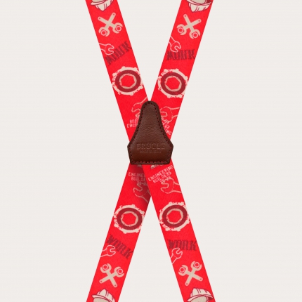 Braces suspenders kids red