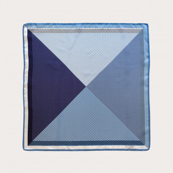 BRUCLE Silk foulard, blue polka dot pattern