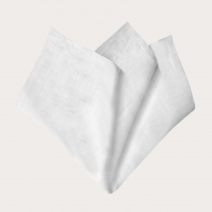 Pañuelo de bolsillo en lino, blanco