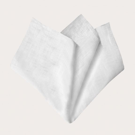 Pochette de costume en lin blanc