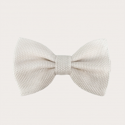 Silk Pre-tied Bow tie white