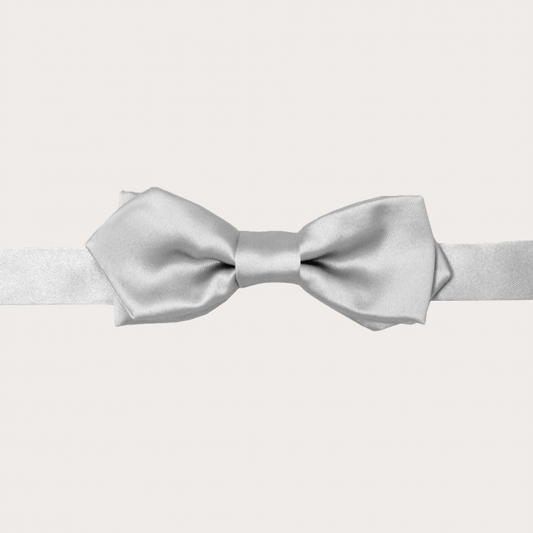Silk Pre-tied Diamond Tip Bow Tie Bloom grey