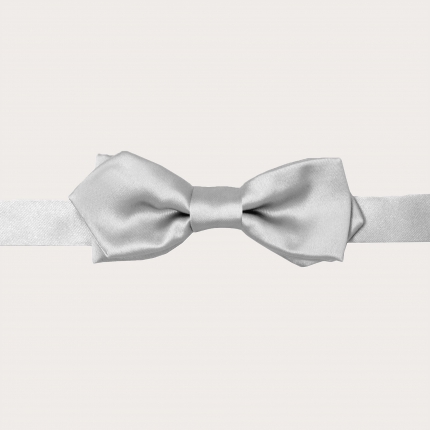 Silk Pre-tied Diamond Tip Bow Tie Bloom grey