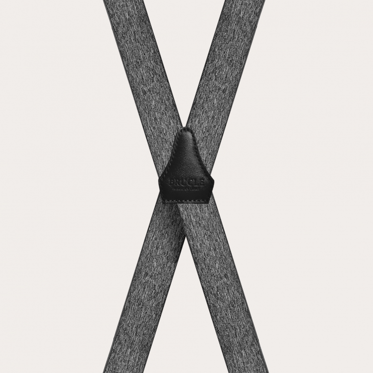 Casual melange X-shaped suspenders, gray