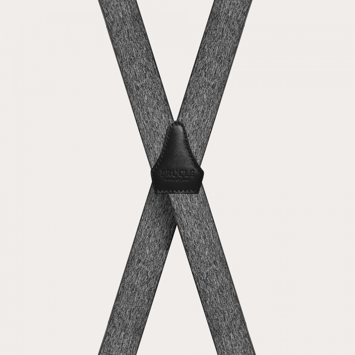 Lässige Melange-Hosenträger in X-Form, grau