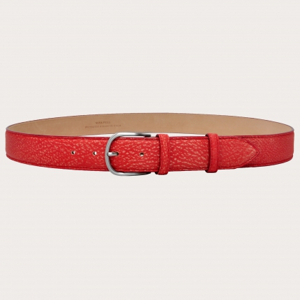 Genuine leather belt, vintage délavé red