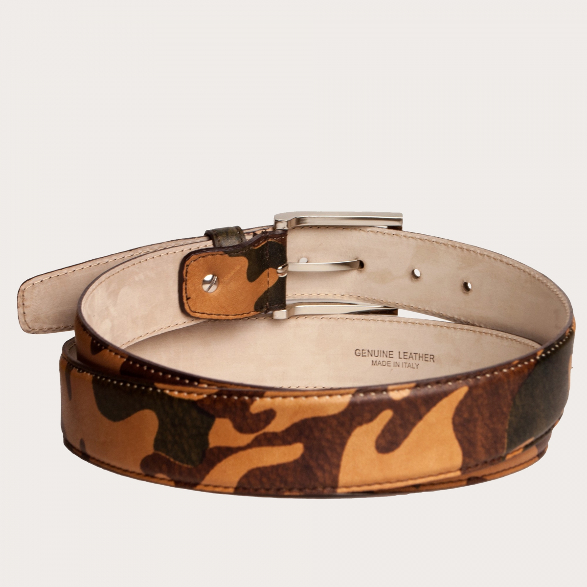 BRUCLE Camouflage belt in genuine leather