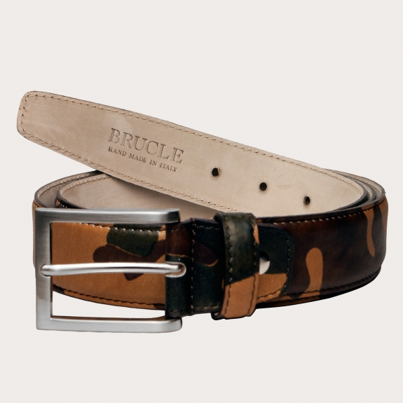 BRUCLE Camouflage belt in genuine leather