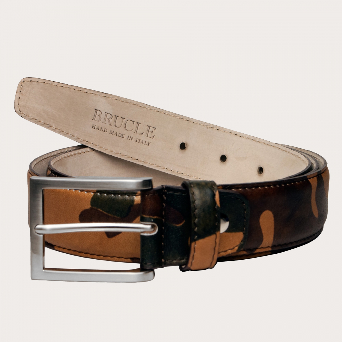 BRUCLE Camouflage belt in genuine leather