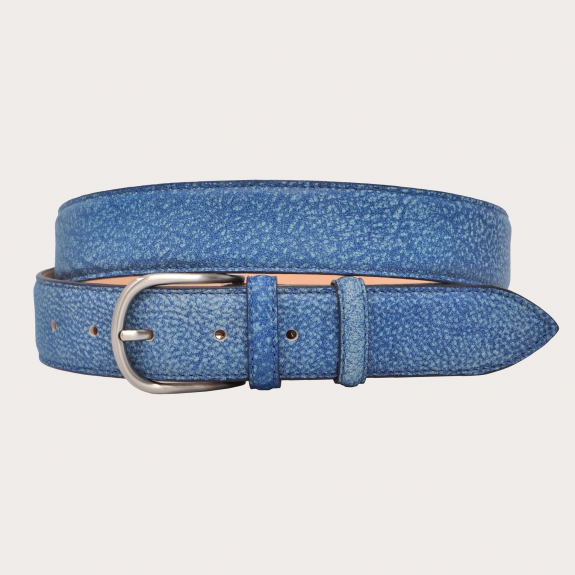 Light blue vintage faded genuine leather belt