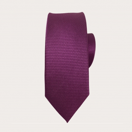 Cravatta stretta in seta jacquard, viola