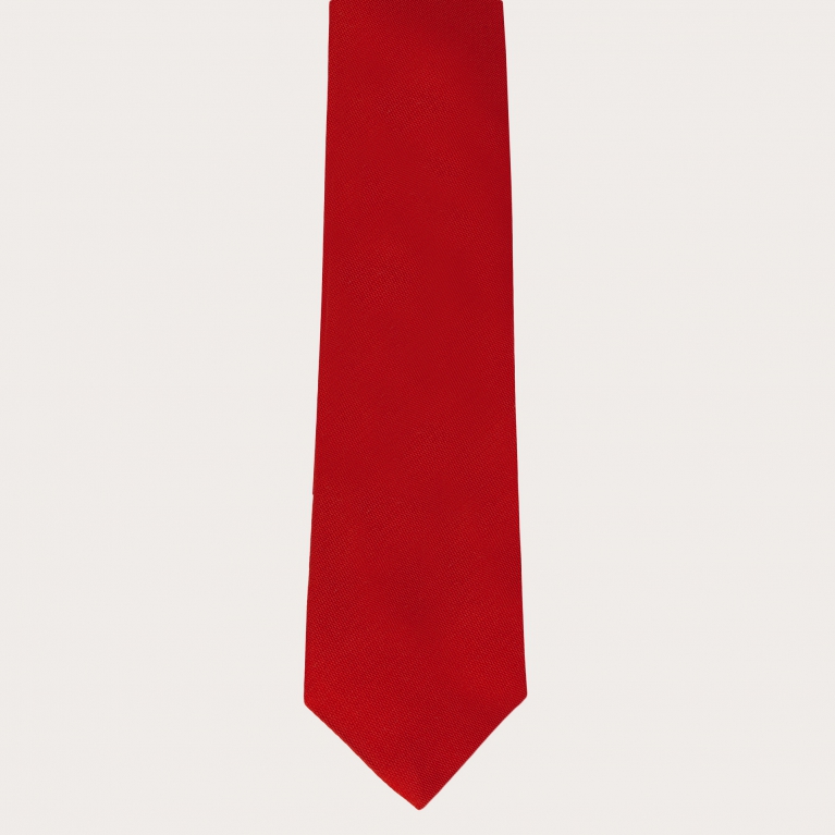 Cravate rouge jacquard en soie
