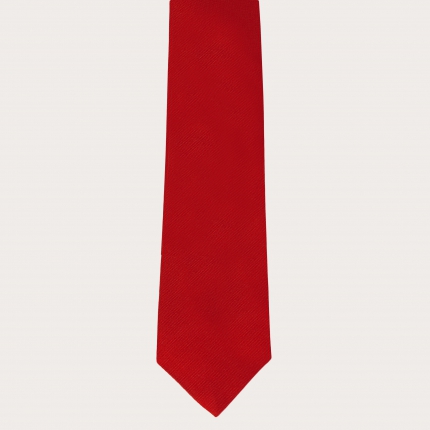 Cravate rouge jacquard en soie