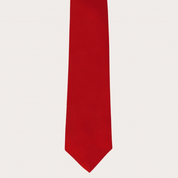 BRUCLE Herren-Hosenträger-Set mit Knopflöchern und Krawatte aus Seide, rot