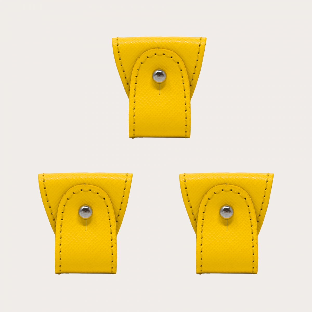 BRUCLE Ersatz-Set Lederenden für Dual-Use-Hosenträger, 3-tlg., Saffiano bruin