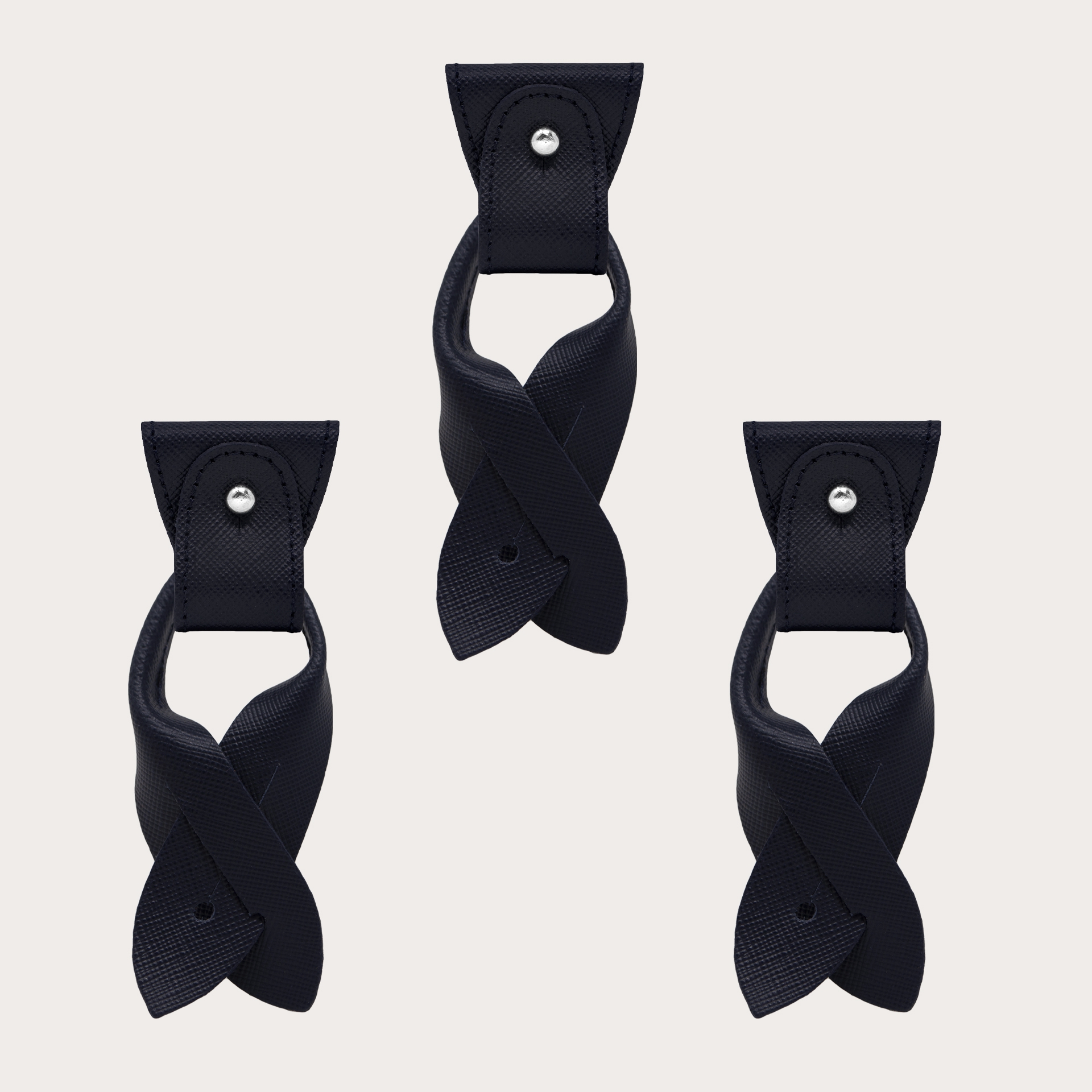 Konvertierbare Enden + terminals für Knöpfe schwarz aus Leder Saffiano