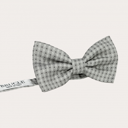 Silk Pre-tied Bow Tie grey ceremony