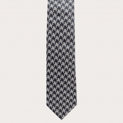 Silk necktie, black pied de poule