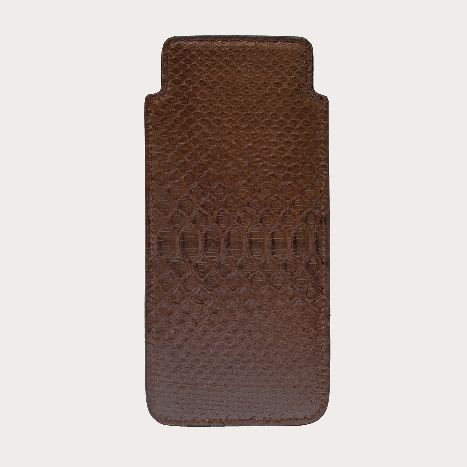 Brillenetui python leder dunkelbraun