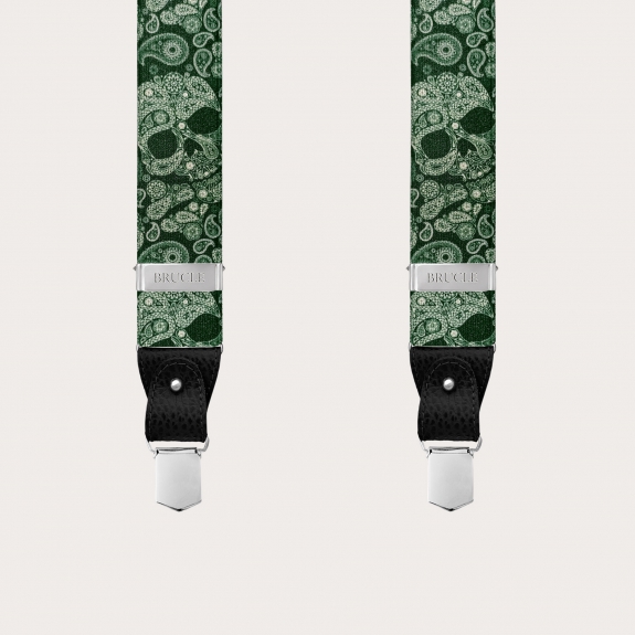 Hosenträger herren damen Schädel Motiv schwarz