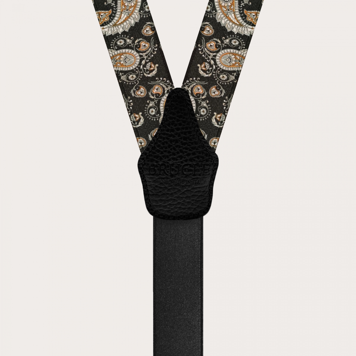 BRUCLE Bretelles de cérémonie avec motif paisley élégant, noir