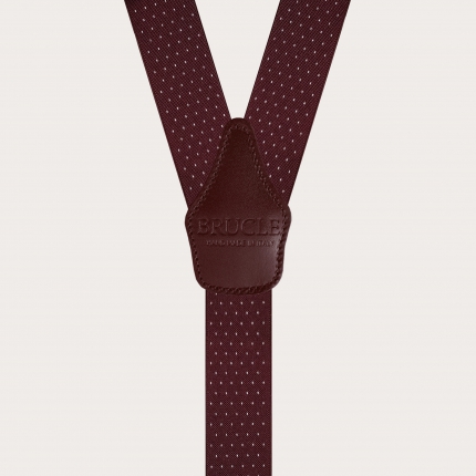 Bretelle unisex a Y bordeaux con pattern puntaspillo
