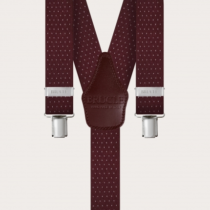 Bretelle unisex a Y bordeaux con pattern puntaspillo