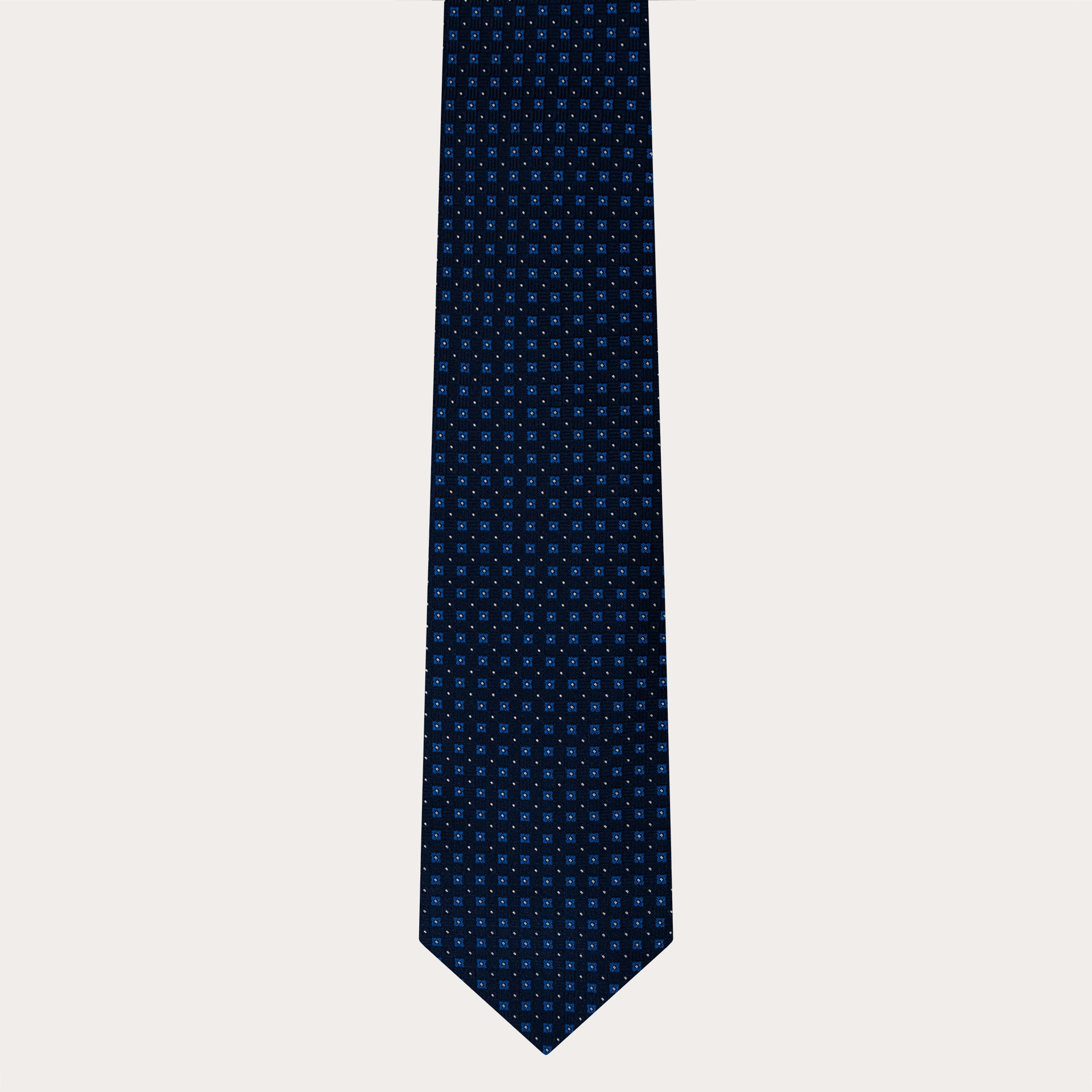 BRUCLE Elegante cravatta in seta jacquard, blu con microdisegno floreale
