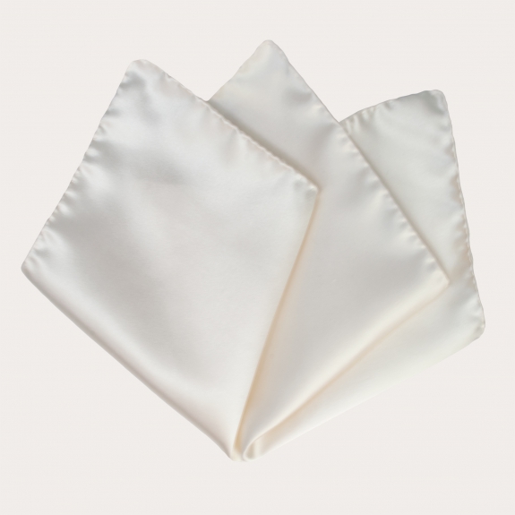 Pocket square for ceremonies in silk satin, white