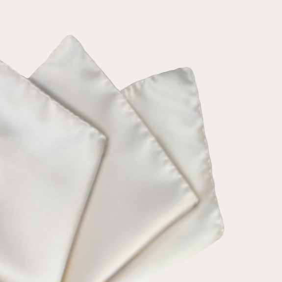 Fazzoletto da taschino da cerimonia in raso di seta, bianco