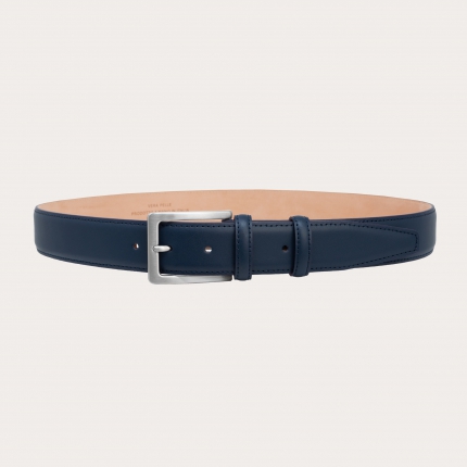 Classic blue belt in genuine leather