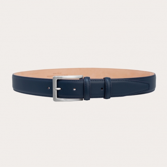 BRUCLE Classic blue belt in genuine leather