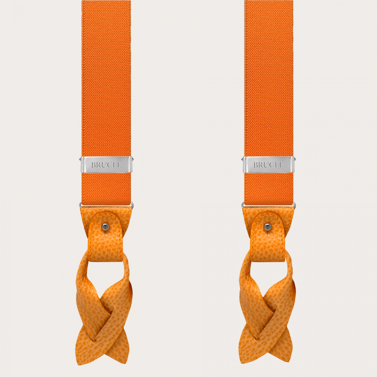 BRUCLE Bretelle arancioni elastiche uomo e donna