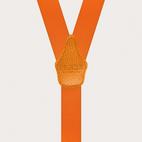Elastic orange suspenders for men and women