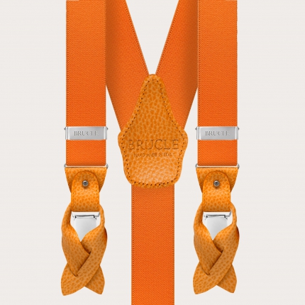 Elastische orangefarbene Hosenträger für Damen und Herren