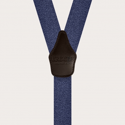 Bretelles élastiques double usage en denim bleu