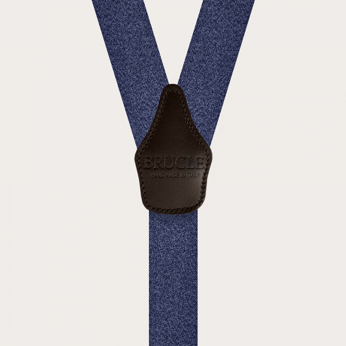 BRUCLE Double use elastic suspenders in blue denim