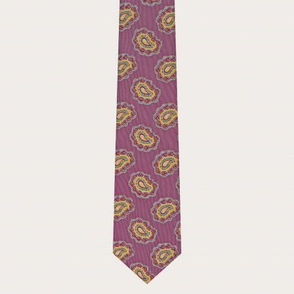 Abgestimmte Hosenträger und Krawatte aus Seide, Kirschrotpaisley
