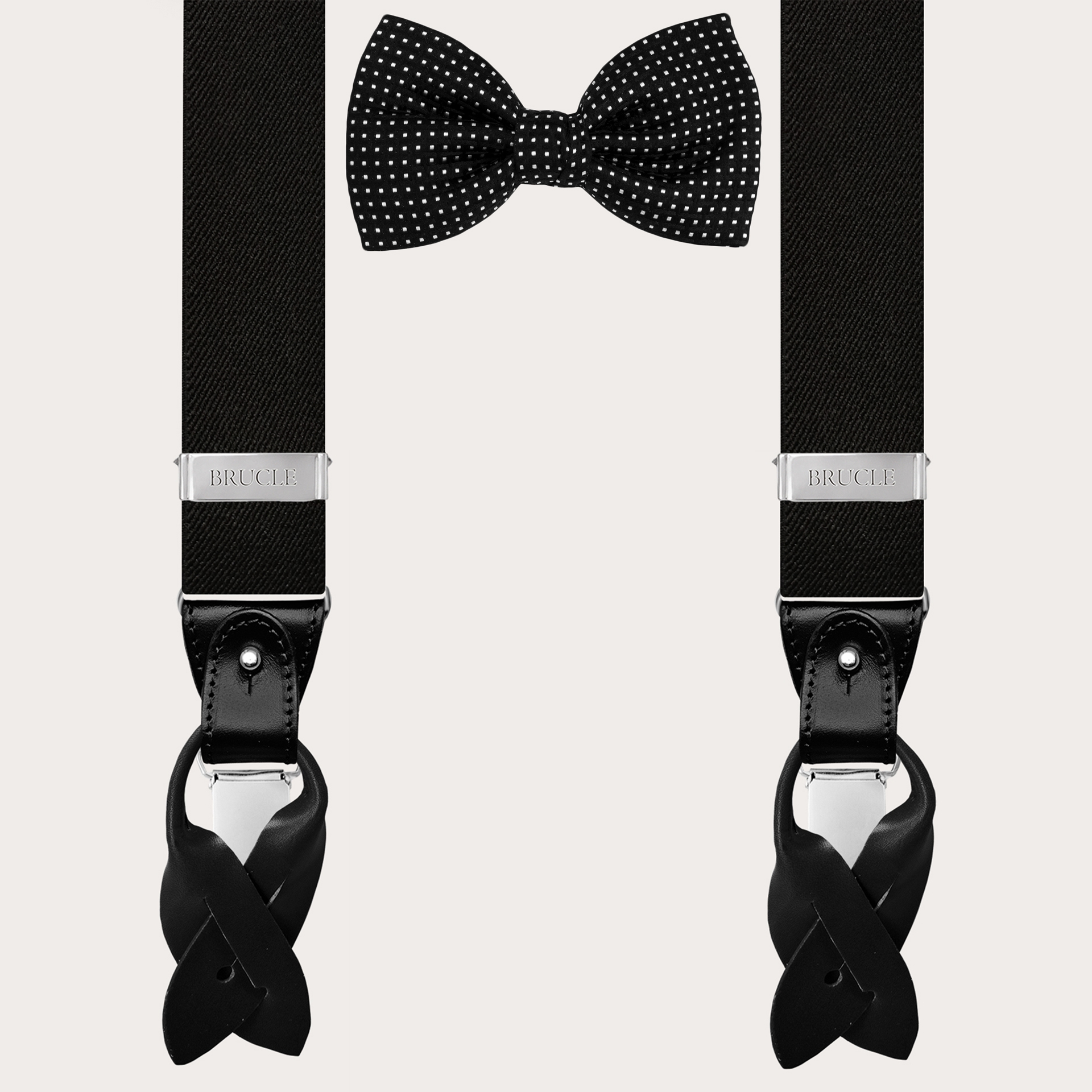 Teen Black Hot Pink Checker Suspender Bow-tie Matching Set Accessoires Riemen & bretels Bretels Volwassenen Wedding Photoshoot Verstelbare Elastische Bretel 