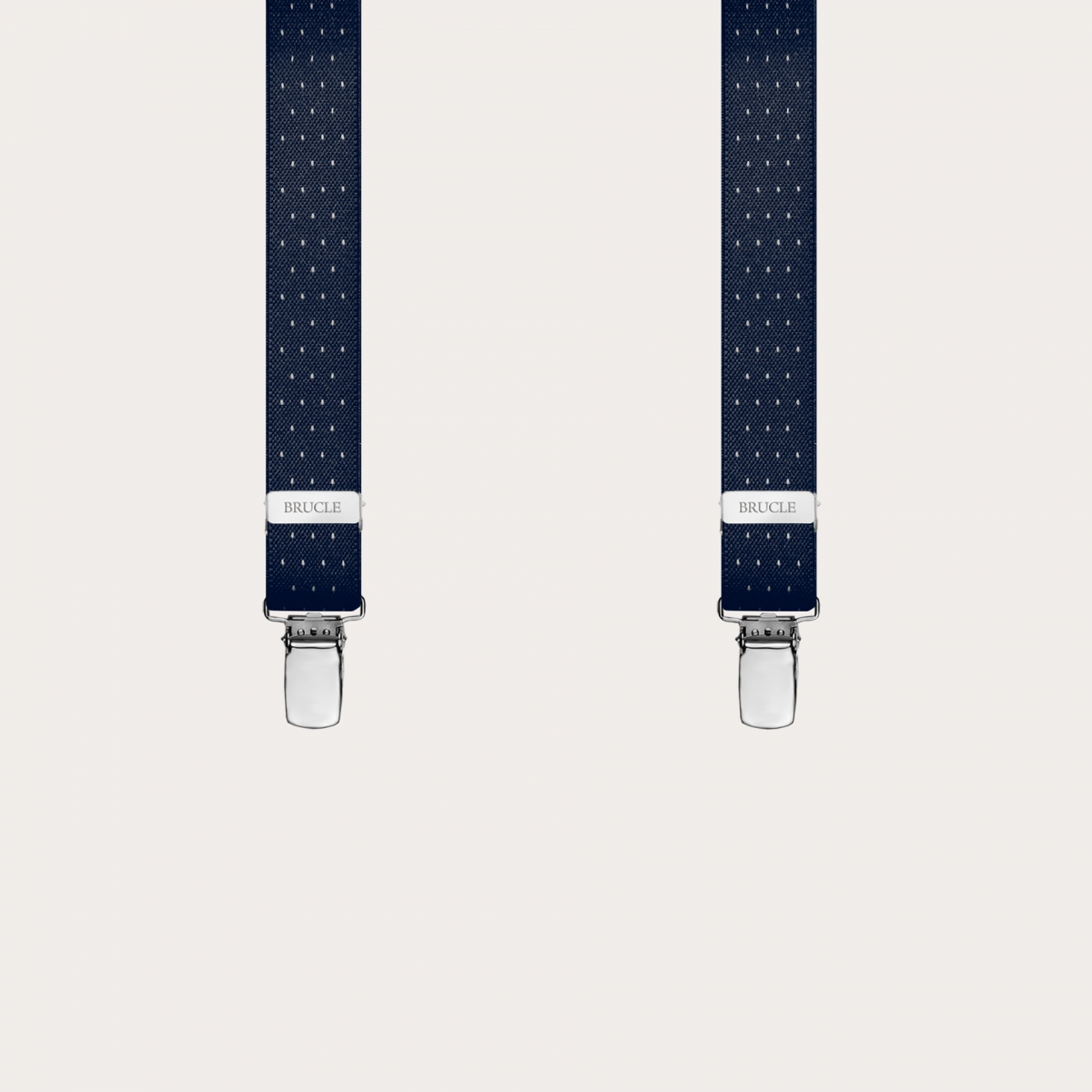 Clip-on Braces Elastic Y Suspenders dot blue