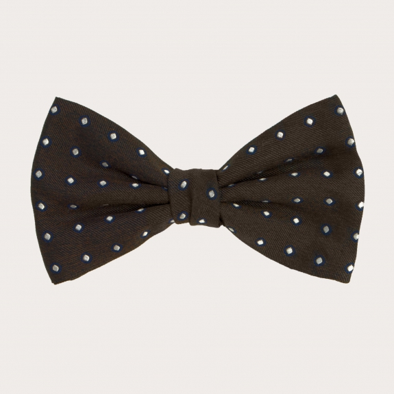 BRUCLE Bow tie in jacquard silk, multicolor pattern