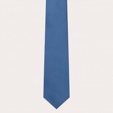 Cravate de cérémonie en soie jacquard, motif pois bleu clair