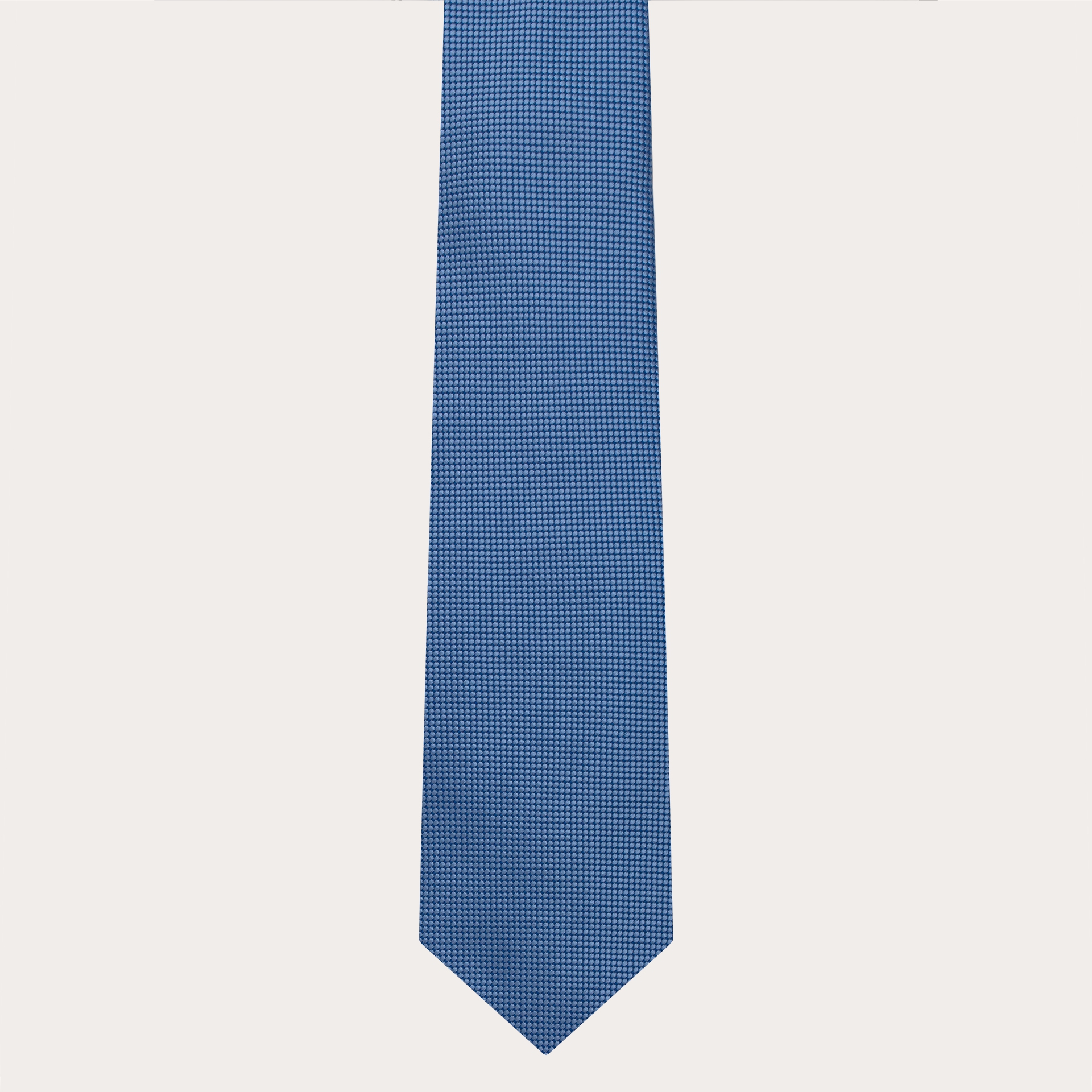 Ceremony tie in jacquard silk, light blue dotted pattern