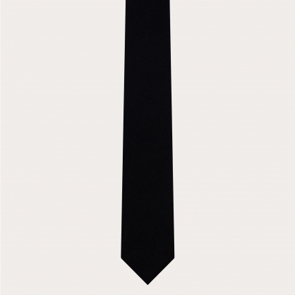 Cravatta sottile classica in pura seta, nero