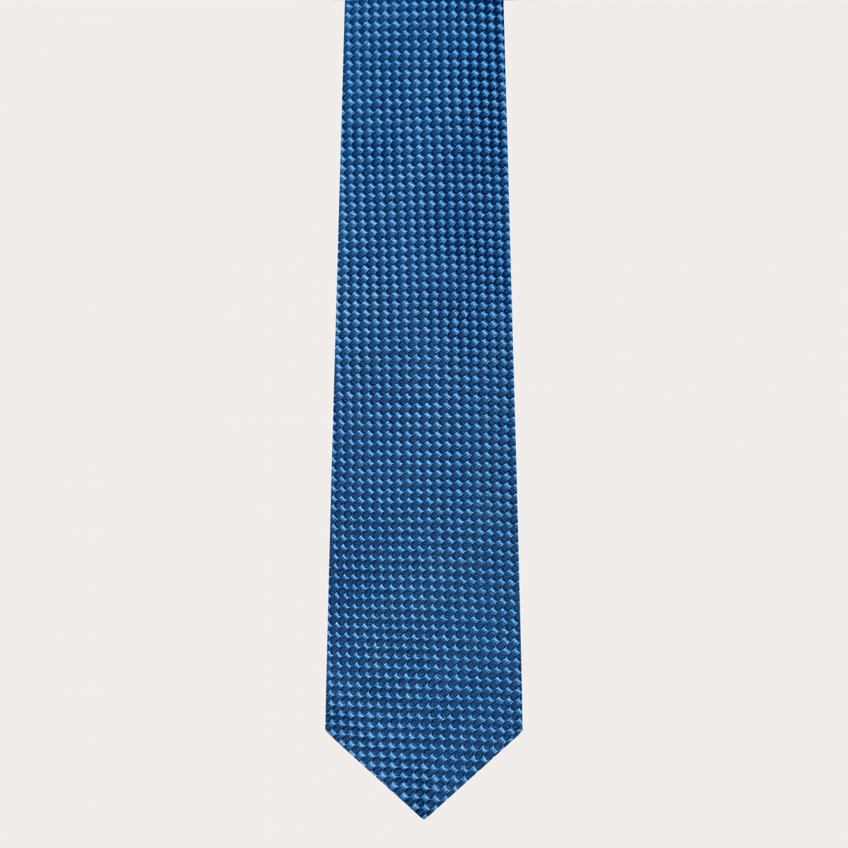 Jacquard-Seidenkrawatte für Anzug, hellblau mit Prägemuster