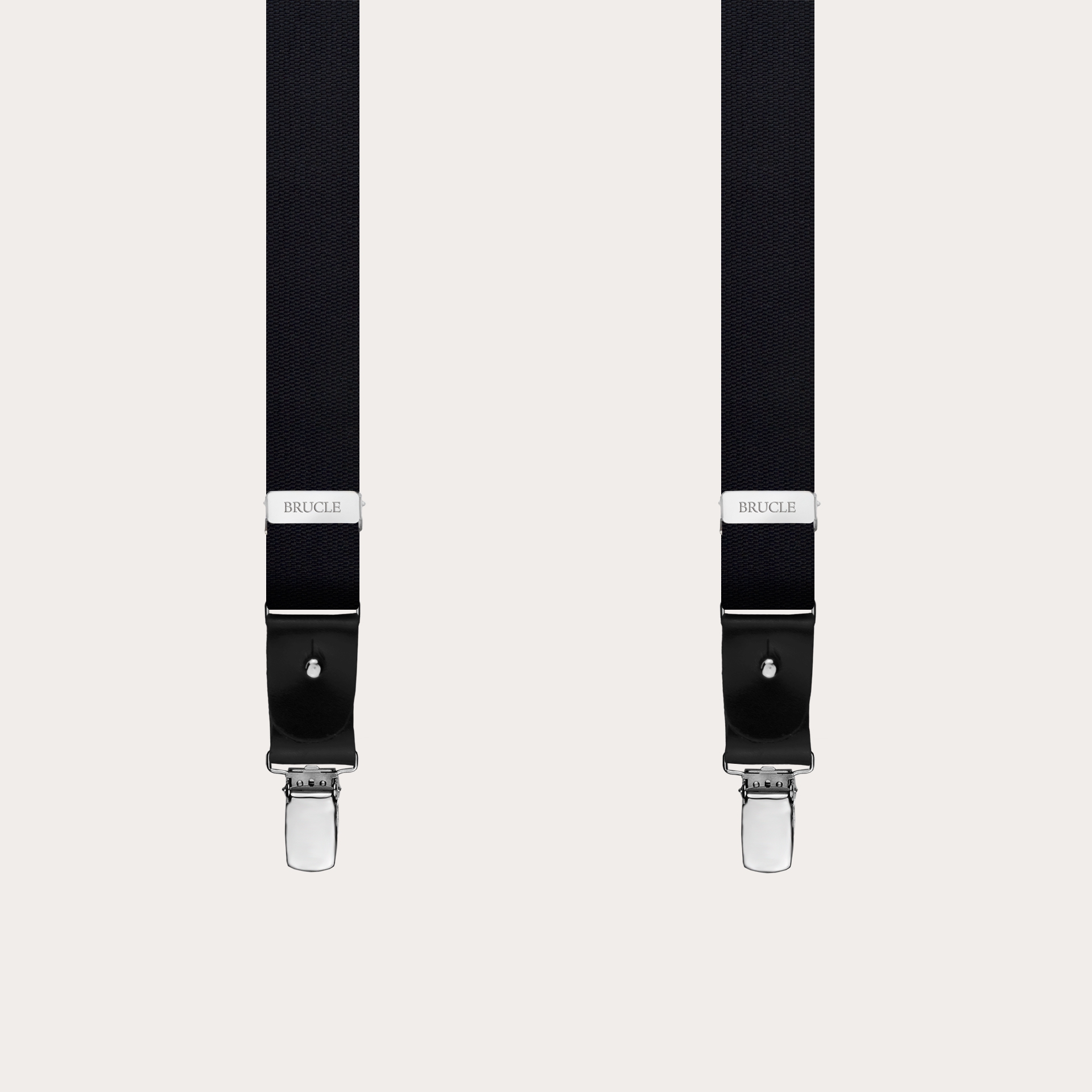 Formal Yshape silk suspenders, black